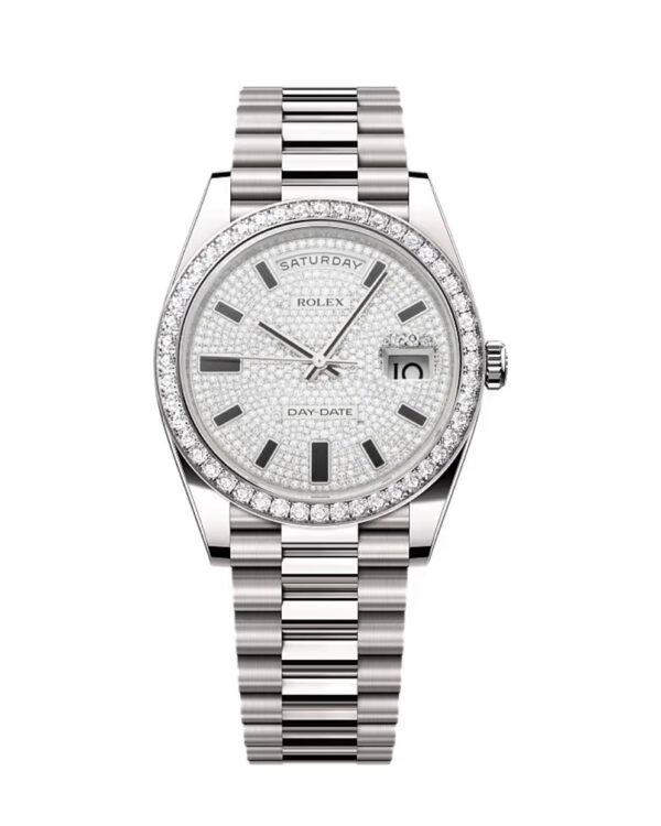 ROLEX DAY- DATE DIAMANTES PLATEADO