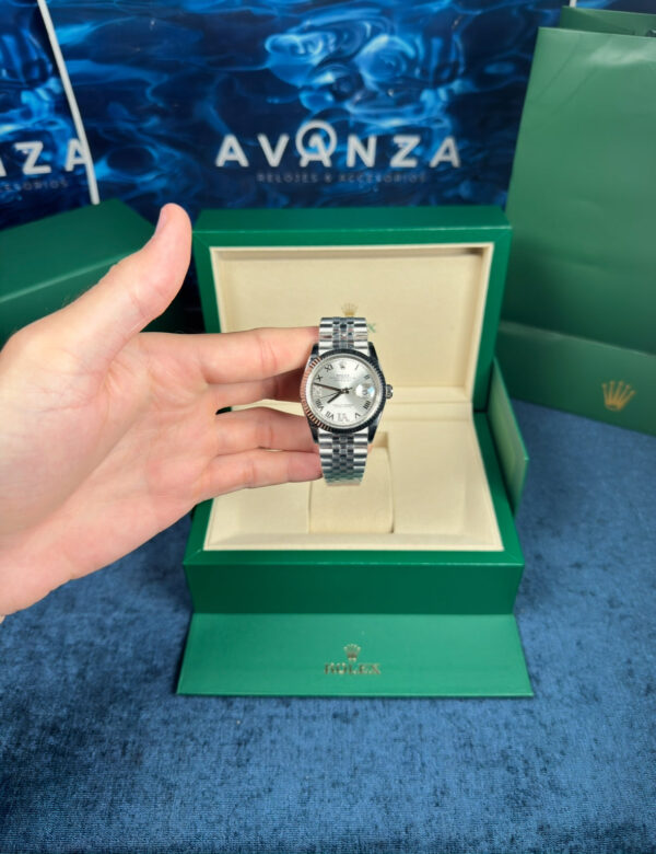 ROLEX DATEJUST DAMA 36MM SUIZO DIAMANTES PLATEADO