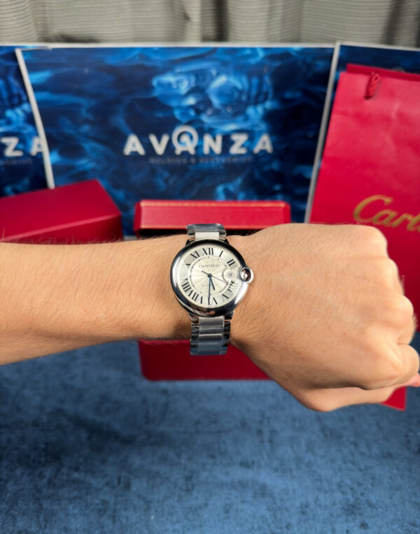 CARTIER BALLON BLEU SUIZO DOBLE EXTENSIBLE - FONDO BLANCO