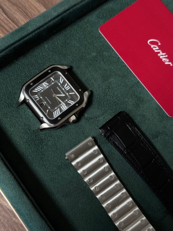CARTIER SANTOS SUIZO - FONDO NEGRO