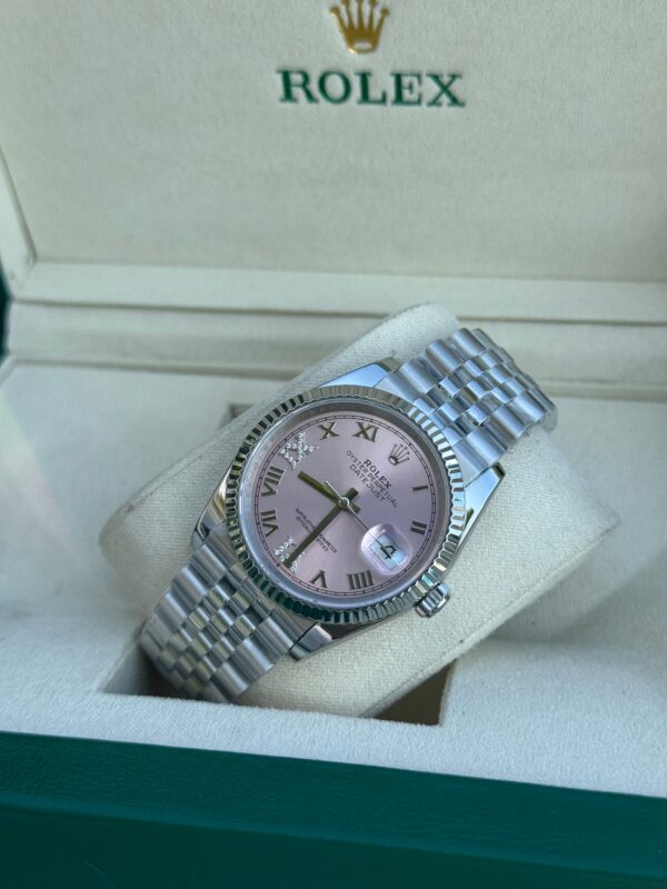 ROLEX DATEJUST DAMA 36MM ROSA SUIZO DIAMANTES