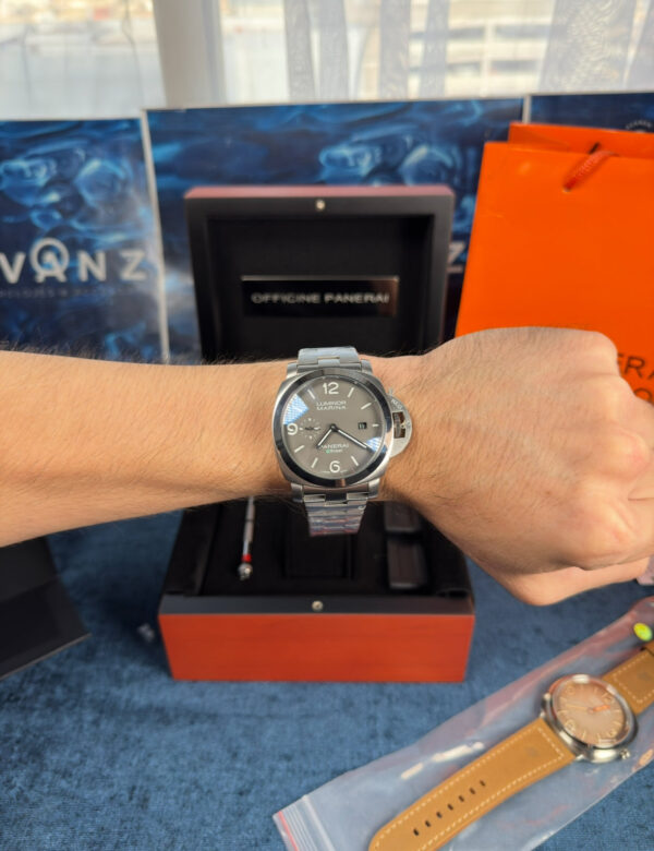 PANERAI LUMINOR MARINA ESTEEL - PLATA FONDO GRIS