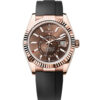ROLEX SKY-DWELLER CAUCHO - MARRÓN